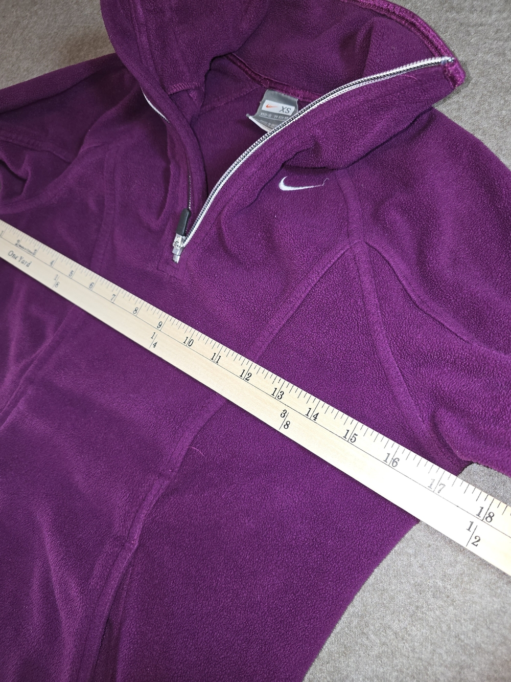Nike Womens Therma-Fit Purple Quarter-Zip Fleece Pullover XS - Picture 11 of 13